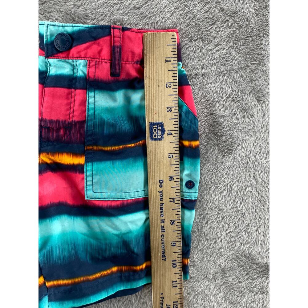 The North Face Girls Class V Shorts Small (7/8) Pink Teal Stripe Board Shorts - Picture 10 of 10
